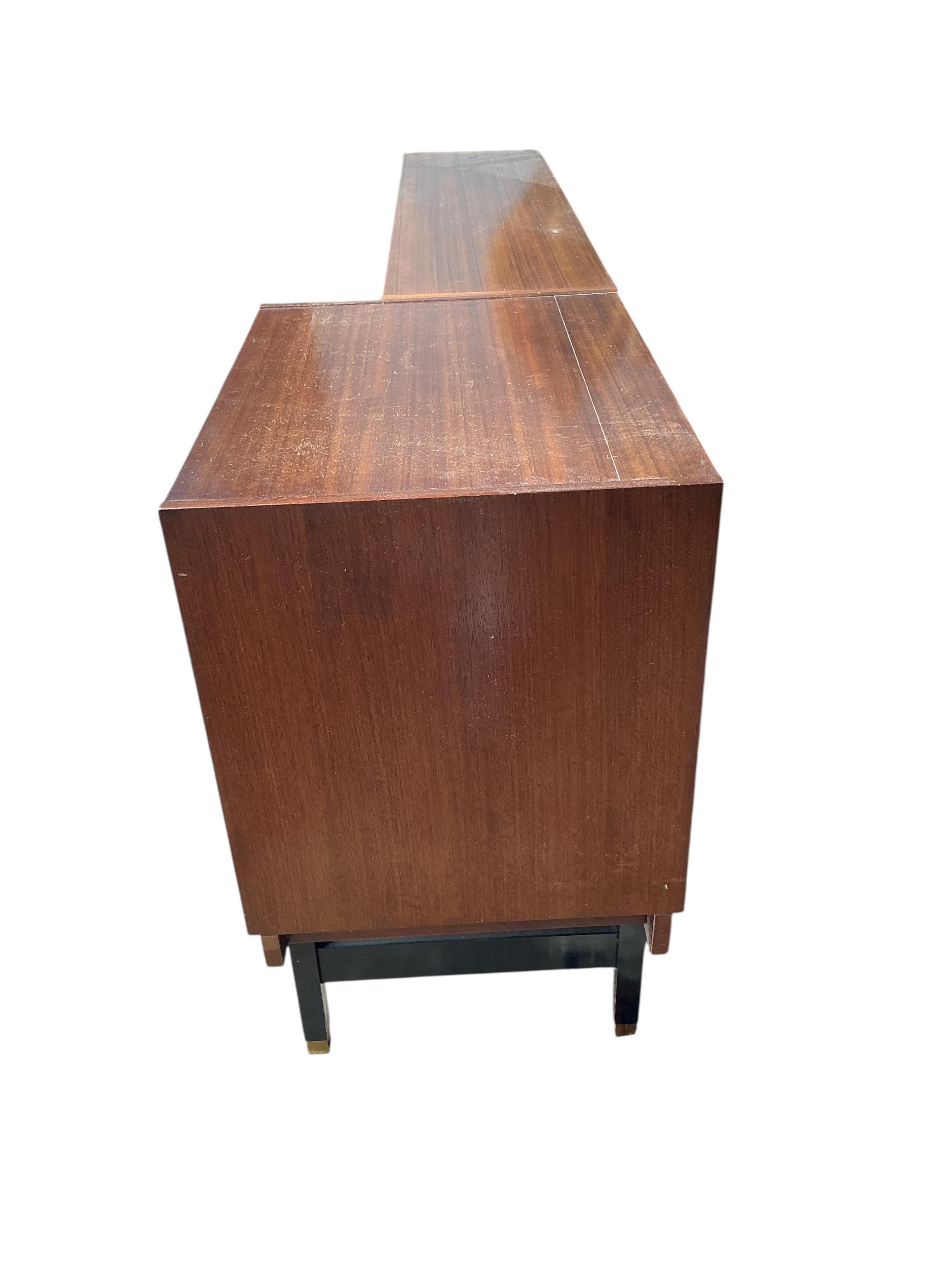 A mid century G Plan 'Librenza' teak sideboard, width 183cm, depth 46cm, height 82cm